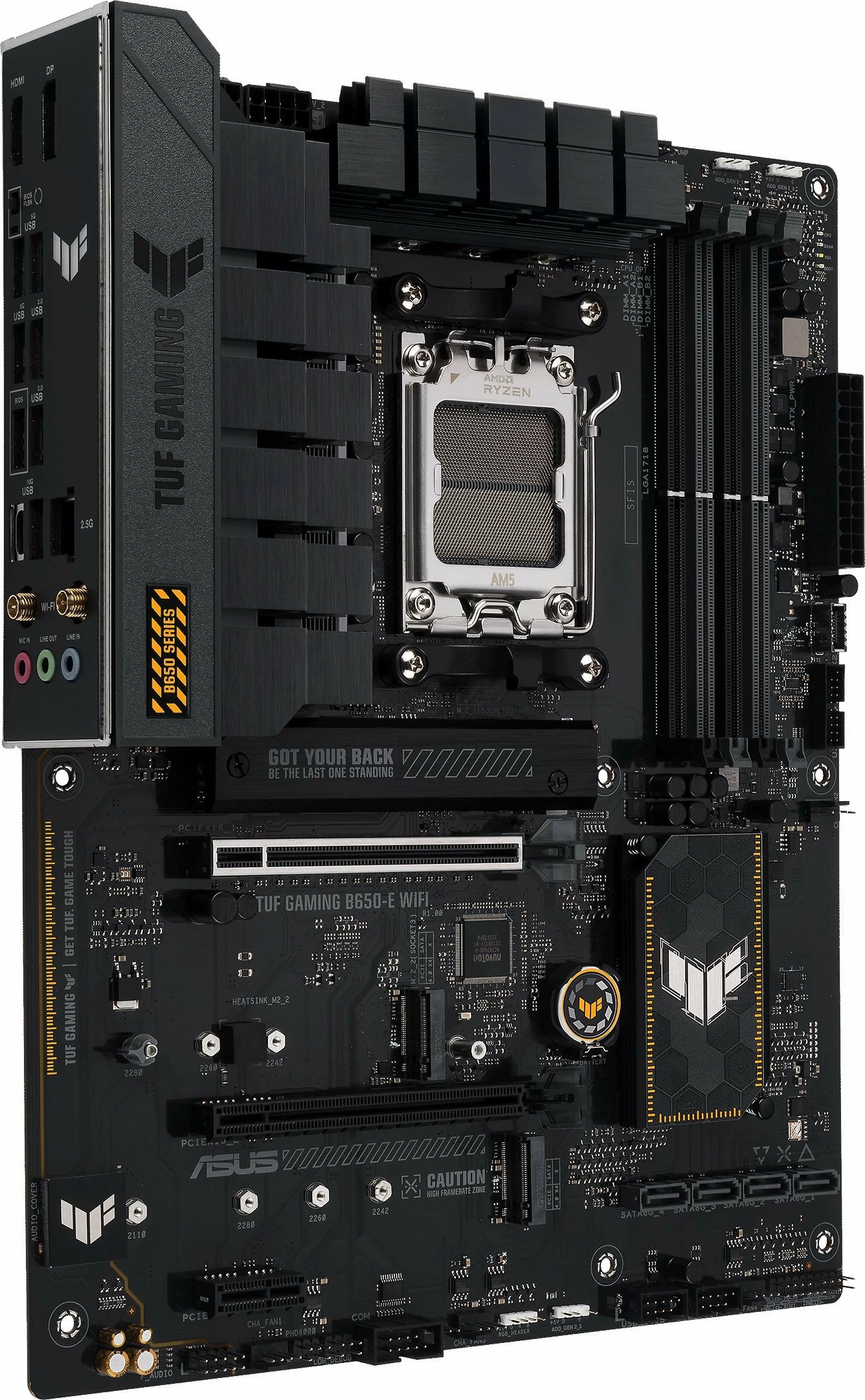 Pllakë amë Asus TUF GAMING B650-E WIFI AM5, ATX, DDR5, Wi‑Fi 6E, Bluetooth, 2.5GbE, e zezë