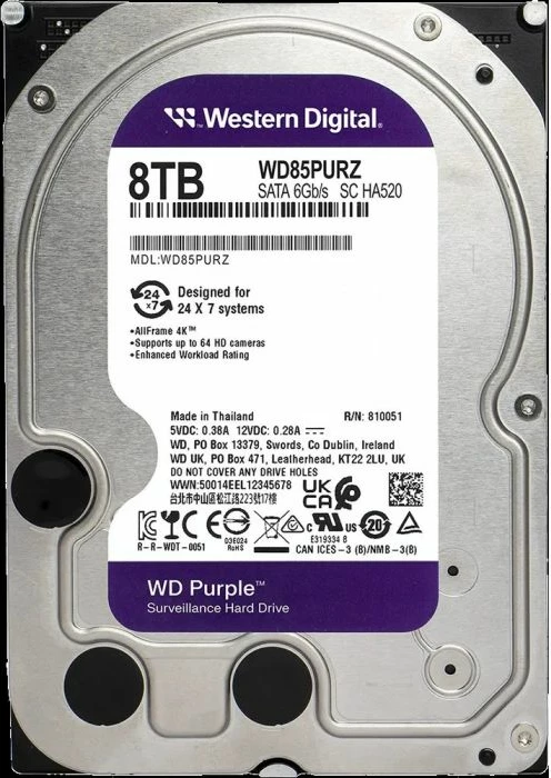 HDD disk i brendshëm WD Purple WD85PURZ 8TB 3.5" SATA 6Gb/s 5640rpm 256MB, vjollcë