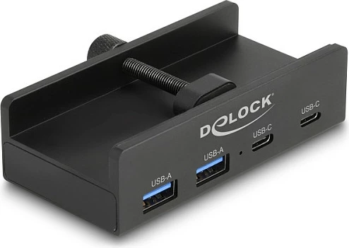 USB hub DeLOCK 64262, 4 porta (2x USB-A + 2x USB-C), USB 3.2 Gen 2, 5 Gbit/s, 1.15 m, i zi
