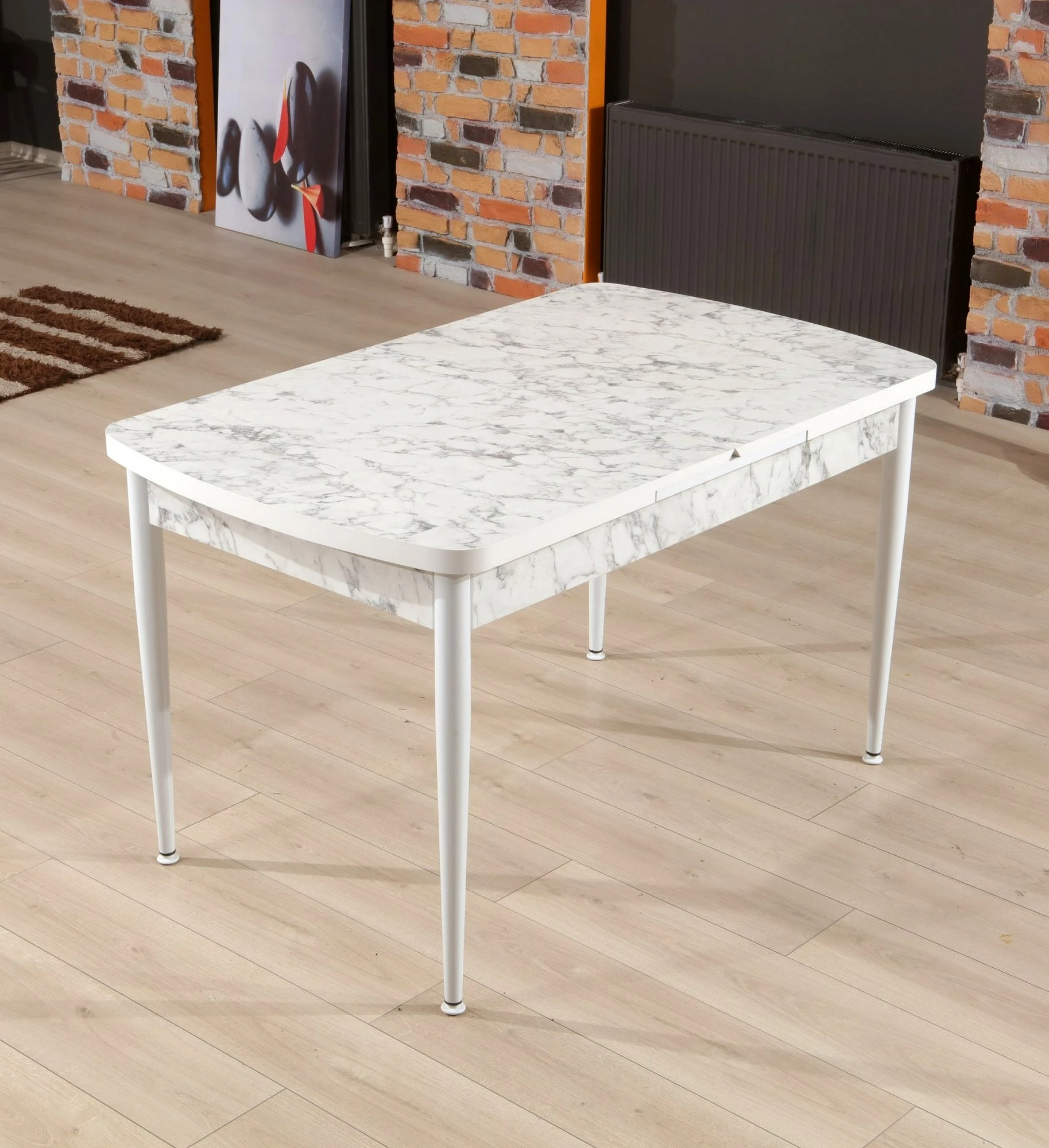 Tavolinë ngrënie me zgjatje Hanah Home, Trend Carrara