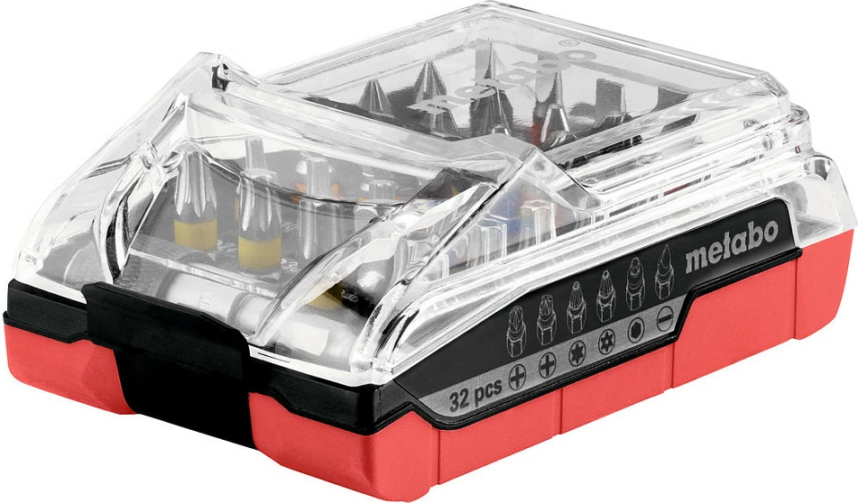 Set bitash Metabo 626696000, 32 copë, PH/PZ/Torx, kuqe/zi