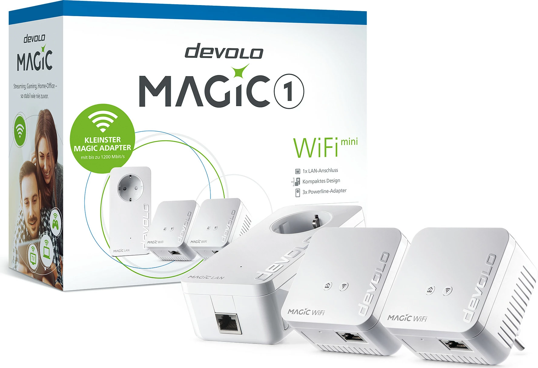 Kit Powerline/Wi‑Fi Devolo Magic 1 WiFi mini, 1200 Mbit/s, Fast Ethernet, i bardhë