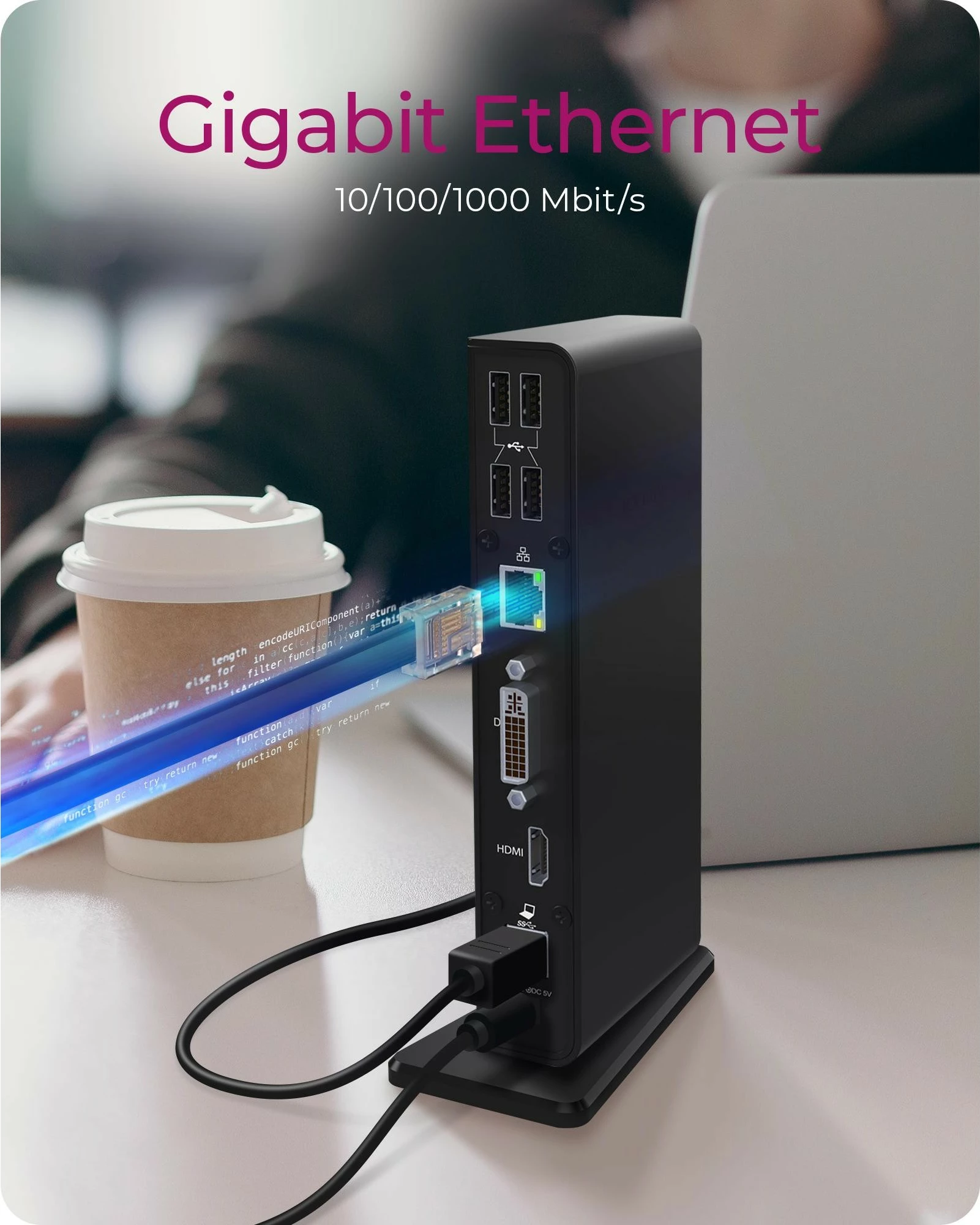 Docking station RaidSonic ICY BOX IB-DK2241AC, USB 3.2 Gen 1, 3.5 mm, 10/100/1000 Mbit/s, E zezë