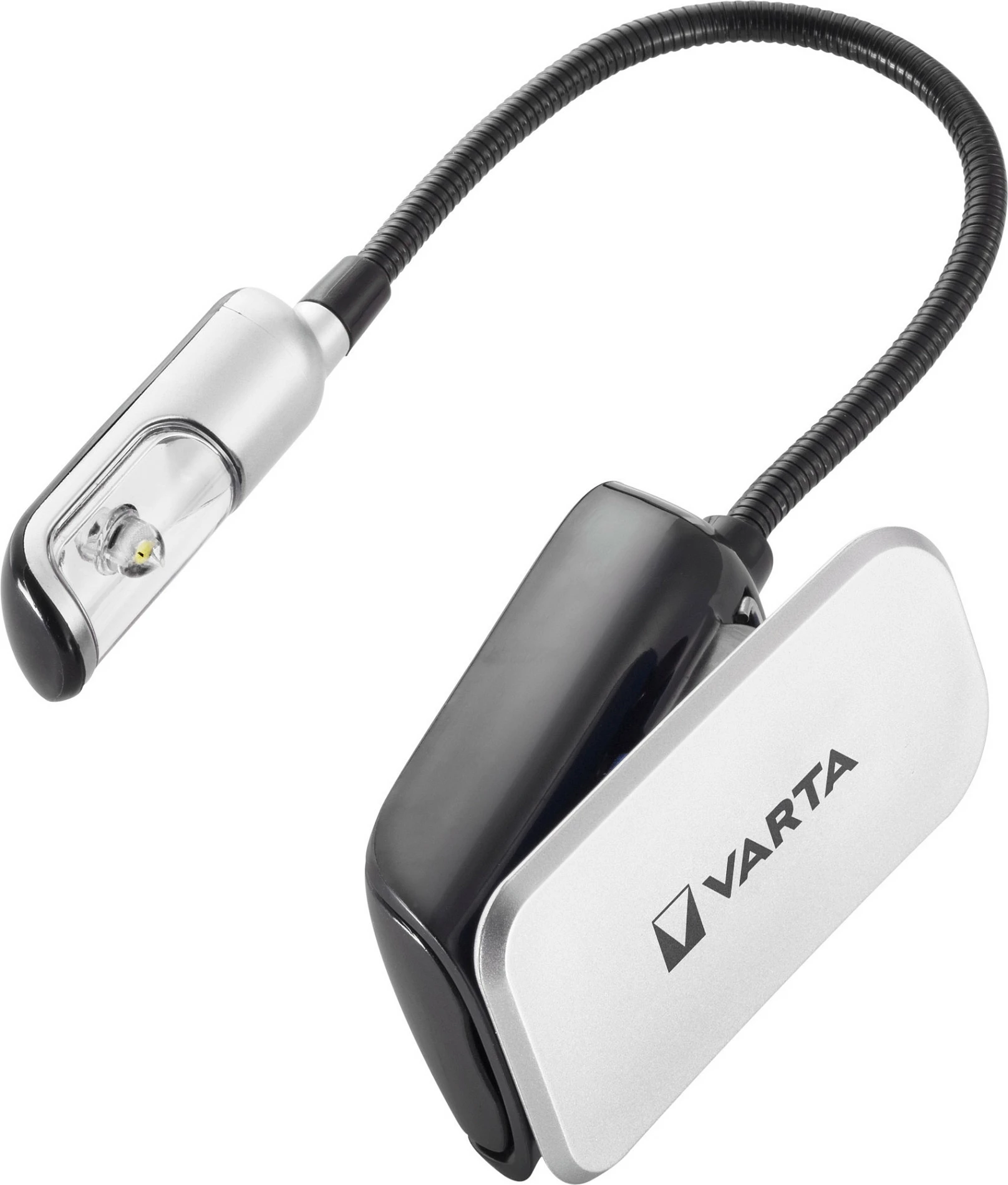 Llambë LED me kapëse VARTA 16618, 9 lm, CR2032, qafë fleksibile, e zezë/argjendtë