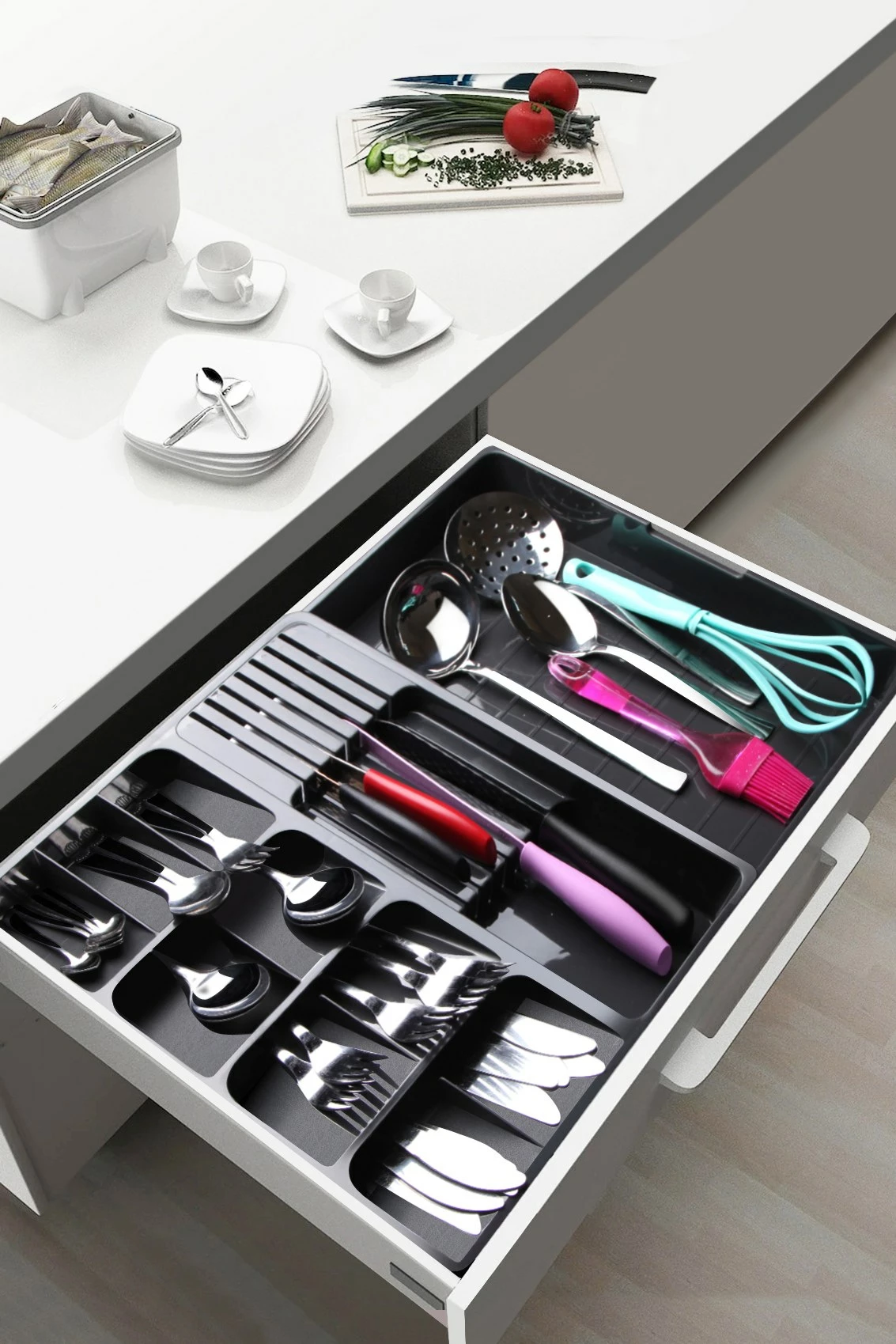 Mbajtës për takëme, ngjyrë gri, KASNDY01-GRY, 50x40x6.5 cm