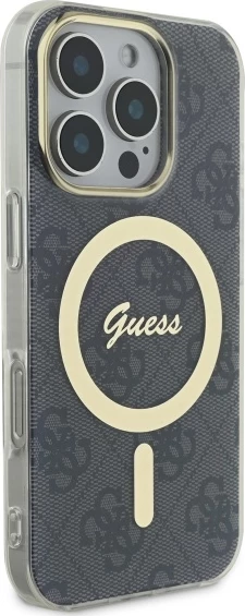 Mbështjellës Guess IML 4G MagSafe për iPhone 16 Pro Max, Zi