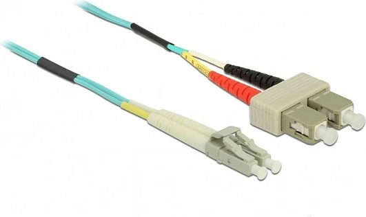 Kabllo fiber optike DeLOCK LC-SC, multi-mode OM3, 0.5 m, LSZH, Aqua