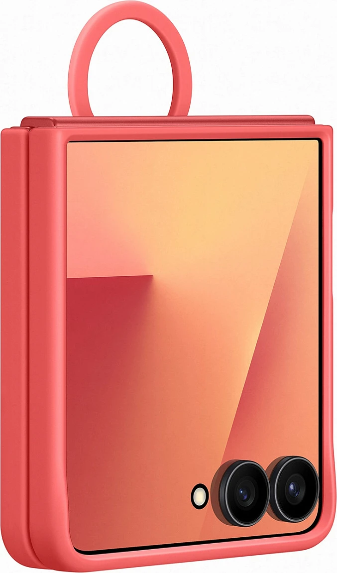 Mbështjellës Samsung Ring Case për Galaxy Flip7, silikon, e kuqe