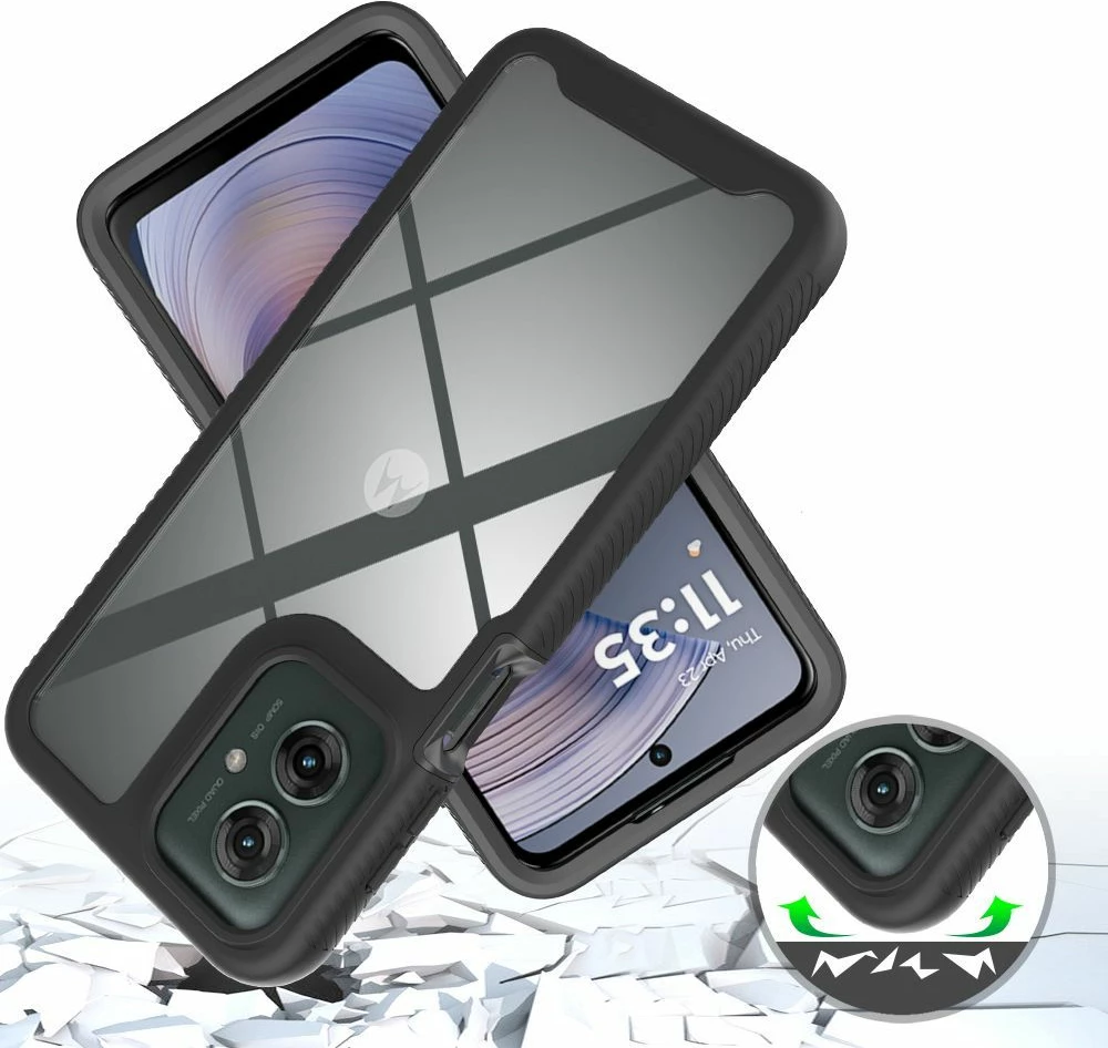 Mbështjellës Tech-Protect Defense për Motorola Moto G15 / G15 Power / G05 / E15, i zi