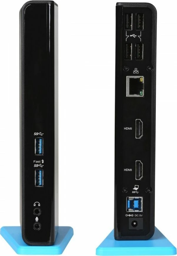 Stacion docking I-TEC U3DUALHDMIDOCK, USB-C/USB 3.0, 2x HDMI, Gigabit LAN, 7x USB, i zi