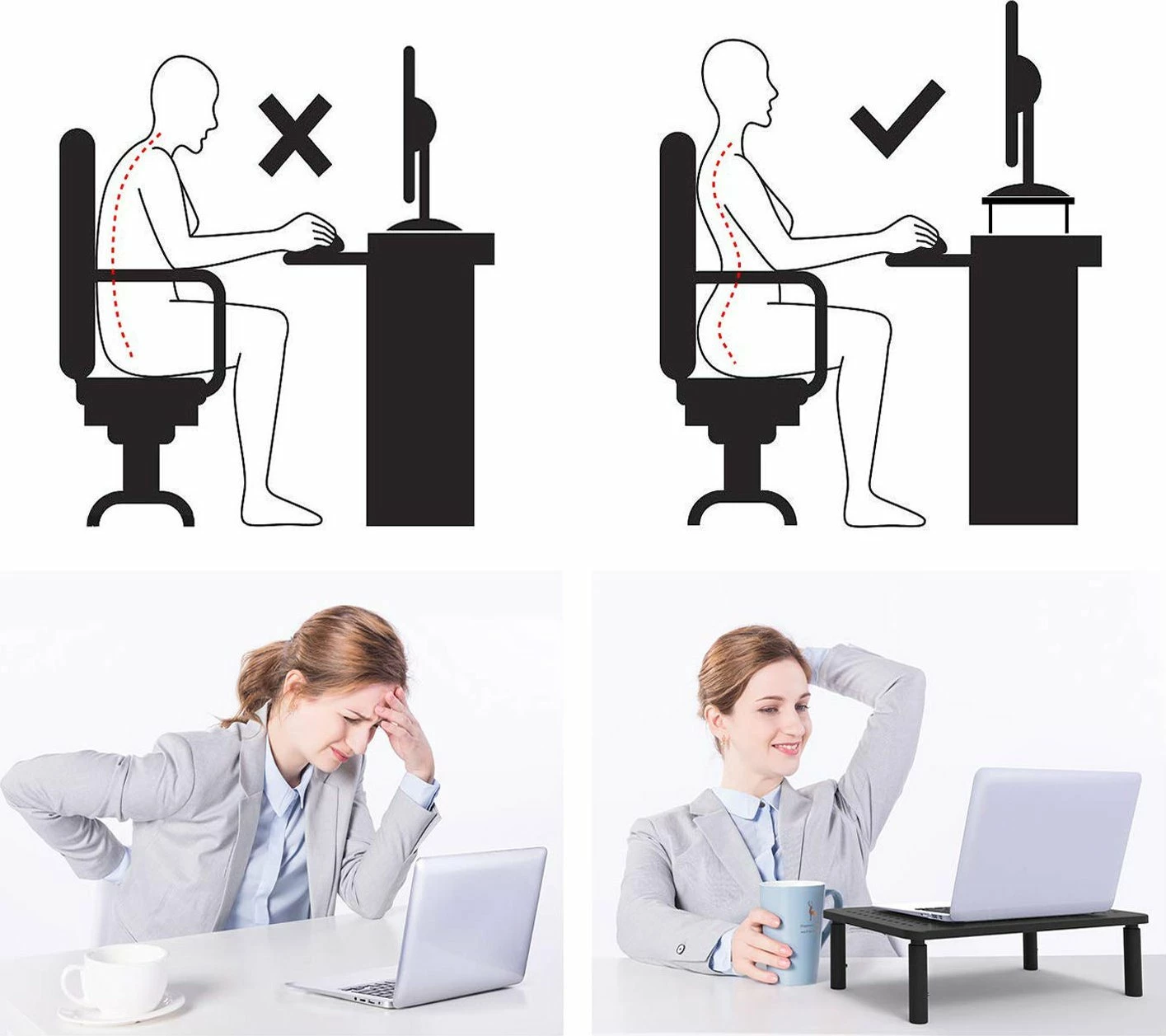 Mbajtëse monitori Mozos SPM3, e rregullueshme 10.5-14.5 cm, 37×23 cm, deri 20 kg, 1 copë, e zezë
