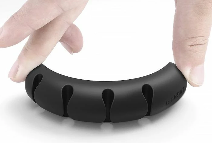 Mbajtëse kabllosh UGREEN 30762, 4 slota, deri 5mm, e zezë, set 2 copë