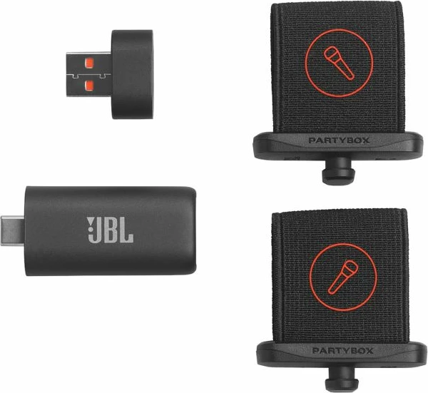 Set mikrofonash karaoke JBL EasySing JBLEASYSINGMICS, 2 copë, me dongle USB-C, i zi