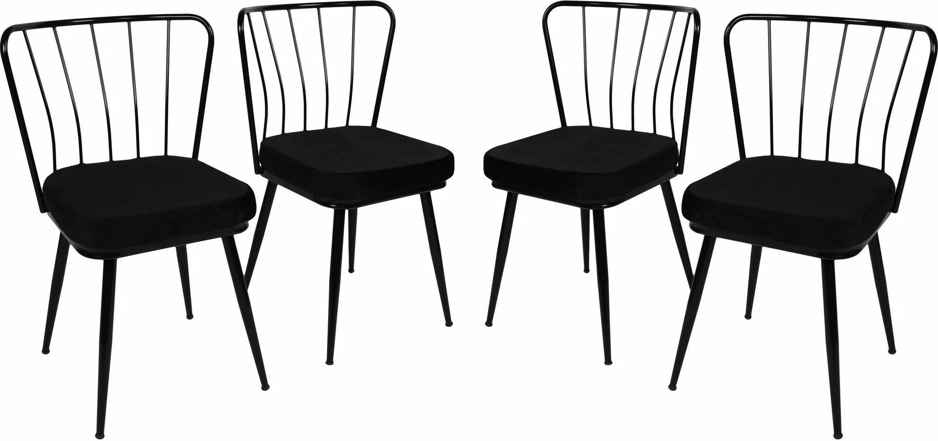 Set karrigash (4 copë), Hanah Home, Yıldız 943 V4, ngjyrë e zezë