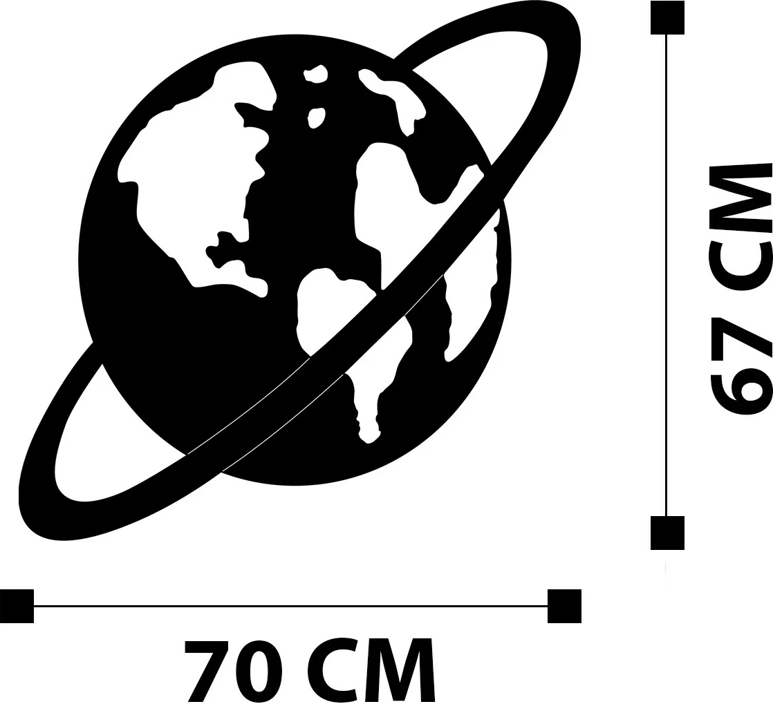 Aksesor dekorativ metalik për mur, Wallity, Planet - M122