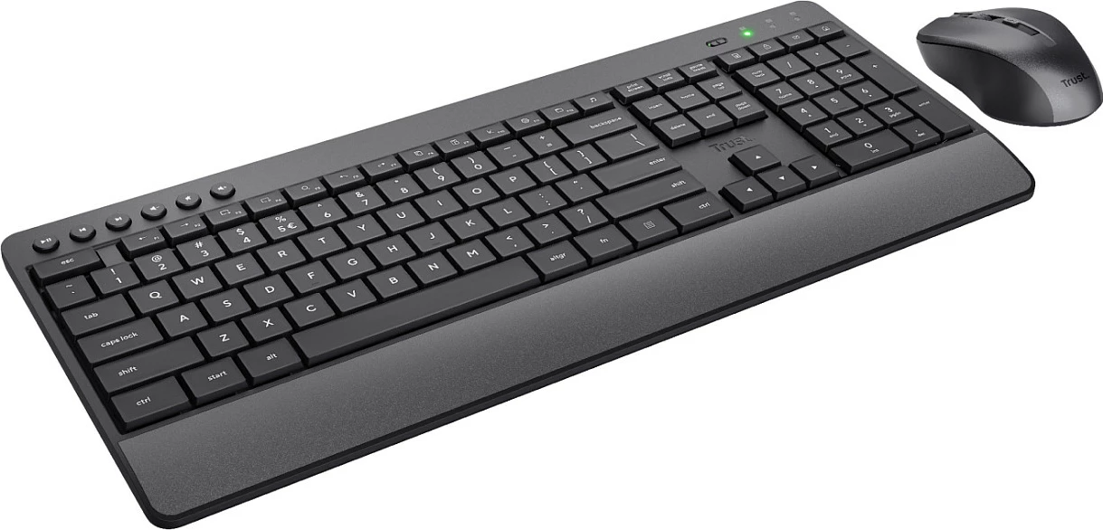 Set Tastaturë & Maus pa kabllo Trust Trezo Comfort, QWERTZ Gjermanisht, me numpad, i zi