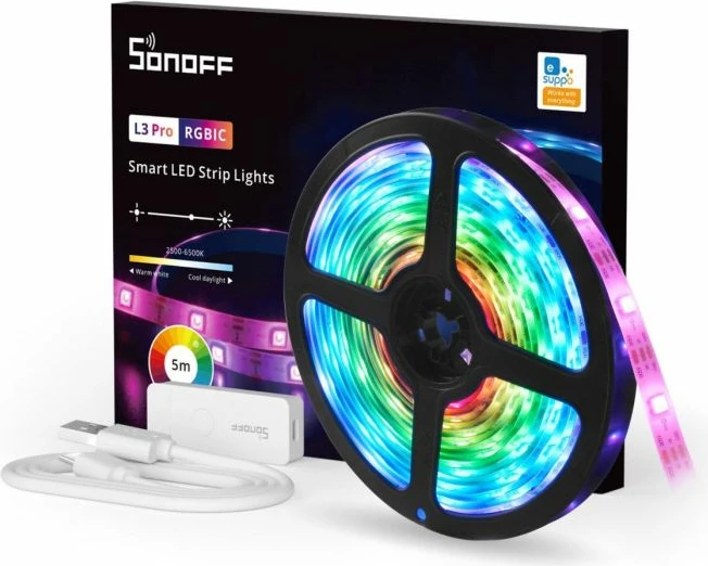 Shirit LED smart SONOFF L3 Pro (L3-5M-P) 5m RGBIC Wi-Fi, multicolor