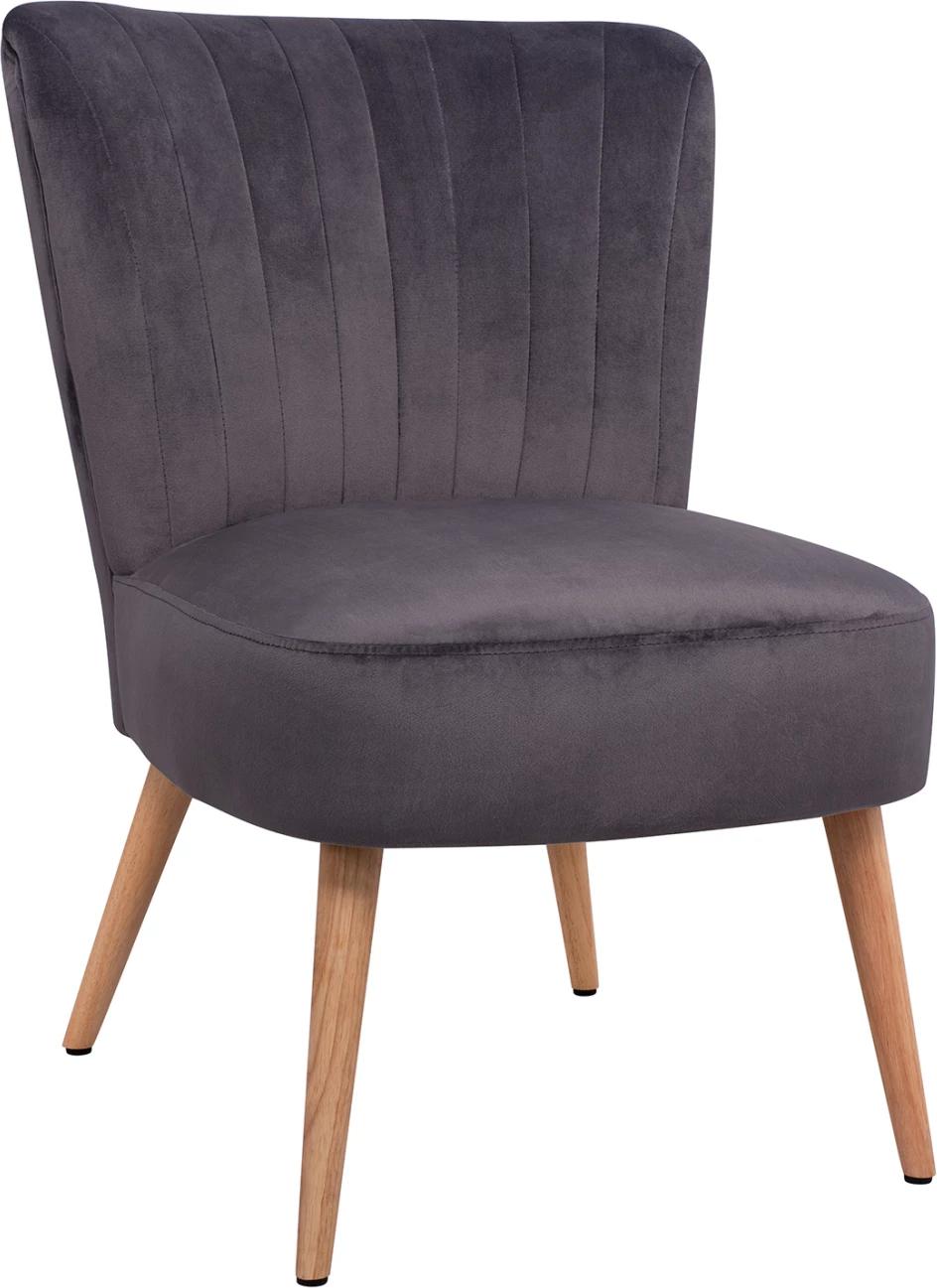 Karrige kadife Carissa ngjyrë gri FH8404.01 59x69x81h cm