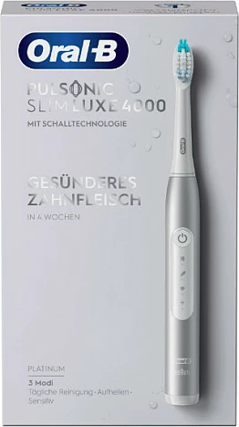 Furçë dhëmbësh elektrike Oral-B Pulsonic Slim Luxe 4000, sonike, 3 modalitete, platin