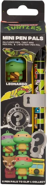 Stilolaps Blue Sky TMNT Mini Pen Pals, 1x stilolaps me bojë + 6x varëse për stilolaps, jeshile