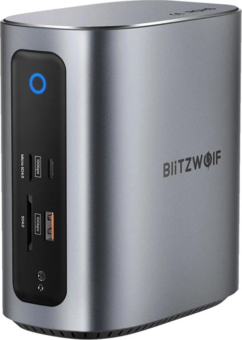 Kasë docking Blitzwolf BW-TH15, 17 porte, USB-C/USB-A/HDMI/DP/Ethernet, Gri