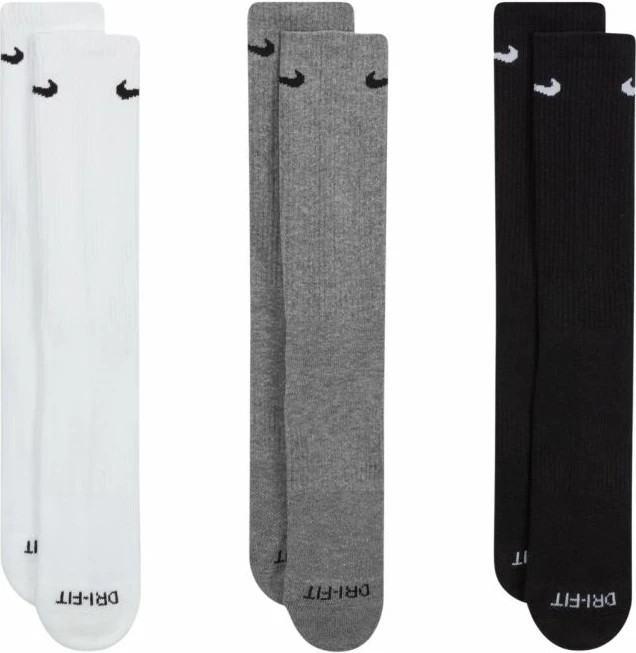 Çorape Nike unisex, të bardha/gri/zeza