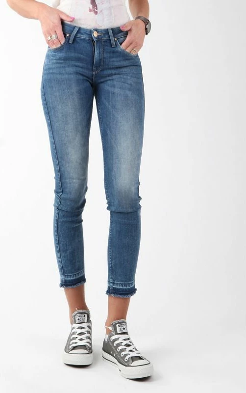 Pantallona të ngushta për femra Lee, blu