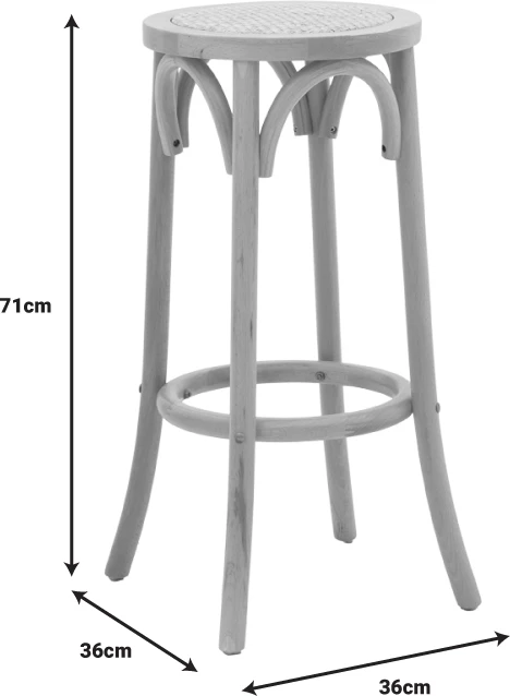 Karrige për bar Serzo dru ahu dhe ratan ngjyrë natyrale Φ36x71cm