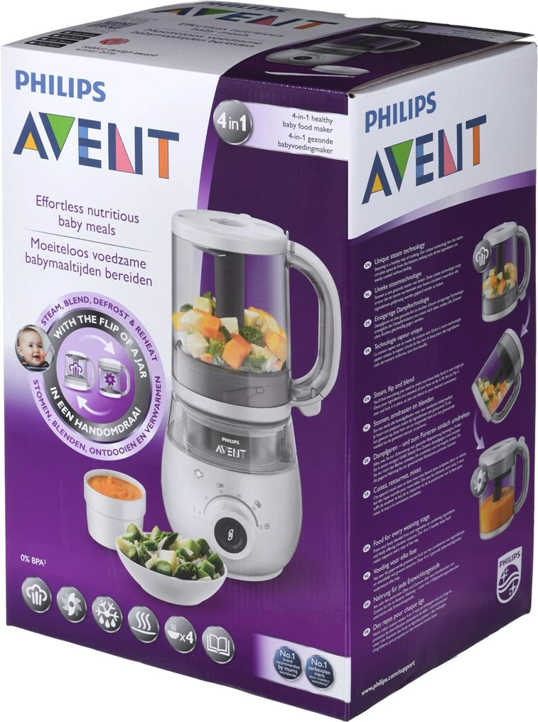 Aparat për përgatitje ushqimi për bebe 4-në-1 Philips AVENT SCF883/01 1 L, gri