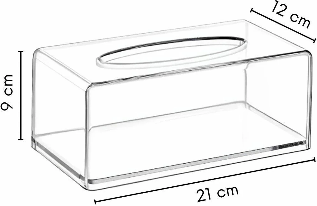 Mbajtës për peceta Hermia, plastikë transparente, IRF-001, 21x12x9cm