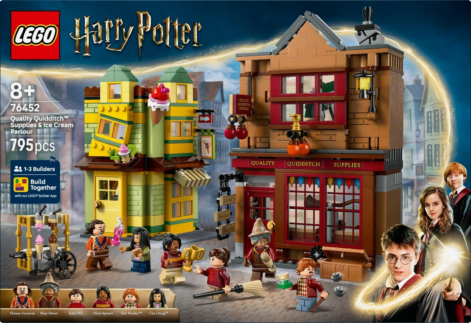 Set ndërtimi LEGO Harry Potter 76452, Dyqan Quidditch dhe Dyqan Akulloresh, 795 pjesë