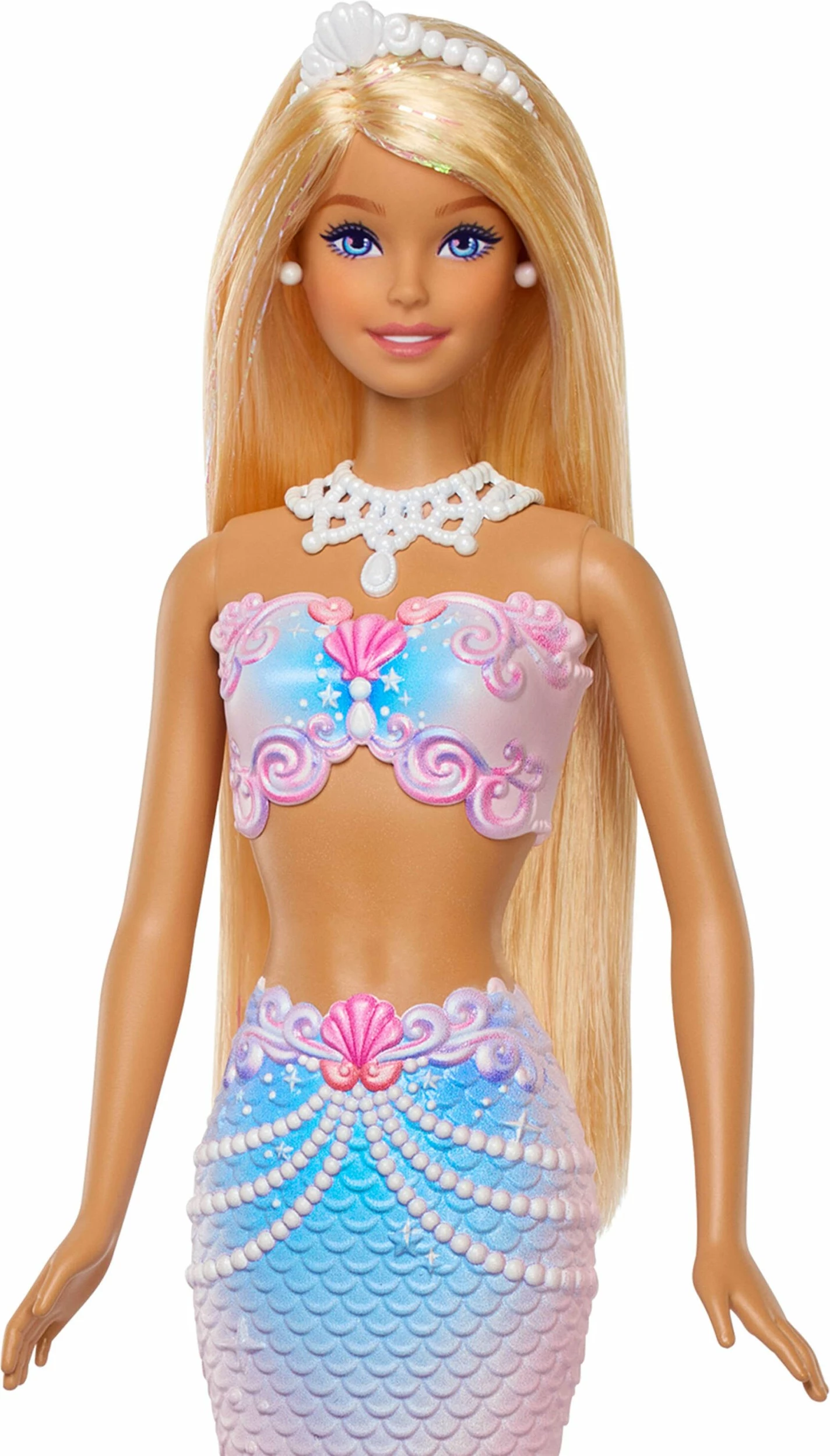 Kukull sirenë Barbie Dreamtopia Bubble Mermaid Mattel JLW56, me mekanizëm flluskash pa bateri, set me tabaka, solucion dhe brushë, rozë