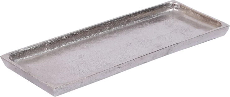 Tabaka dekorative GIDEA, alumin, argjend, 60x16x4 cm