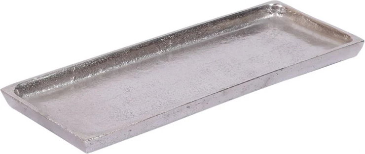 Tabaka dekorative GIDEA, alumin, argjend, 60x16x4 cm