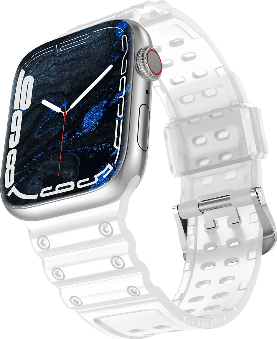 Rrip Apple Watch Hurtel Strap Triple Protection, për seri 1-9 & SE, 38/40/41mm, Transparent