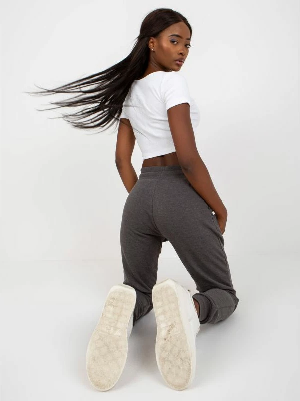 Pantallona sportive BASIC FEEL GOOD, gri e errët