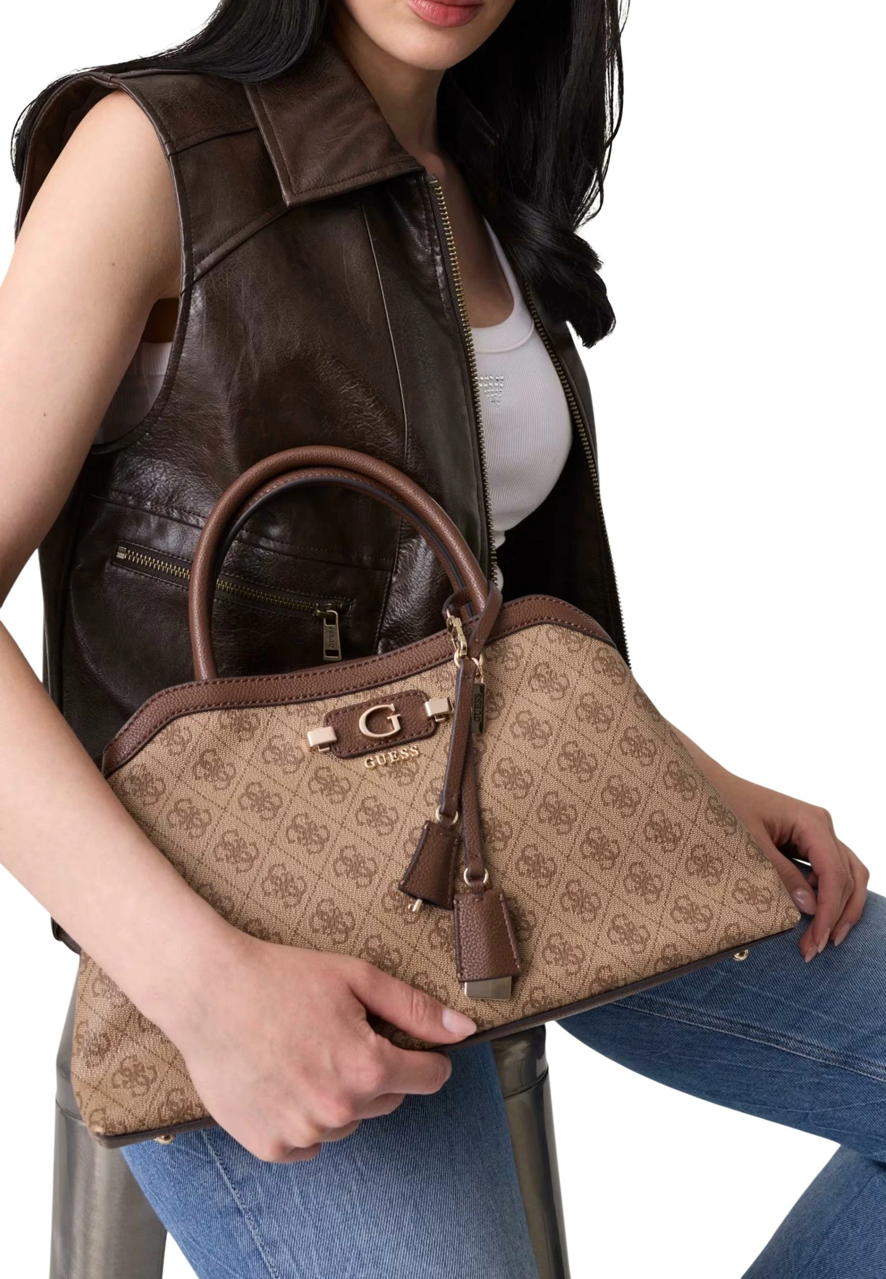 Çantë krahu Guess Coleen Logo Small SA HWSG97 49060, për femra, latte