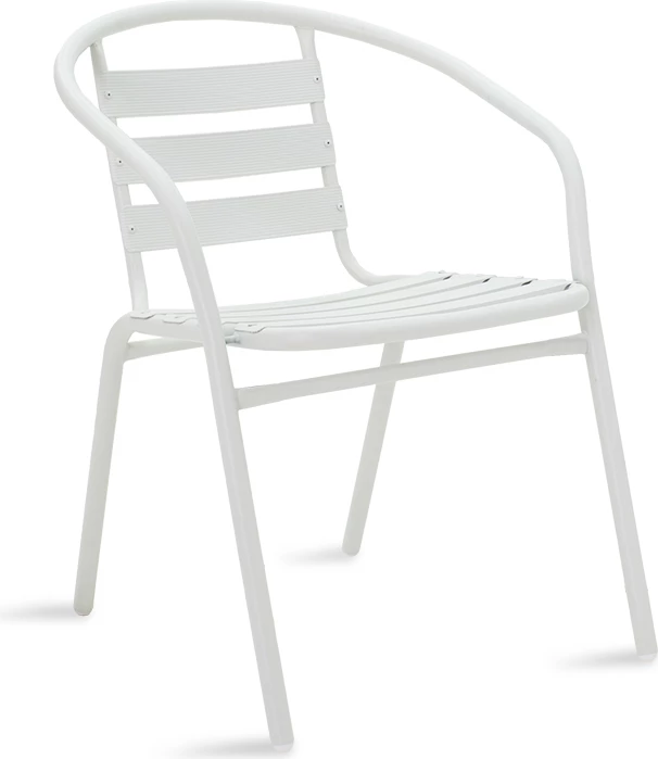 Tavolinë me karrige 7 copë Valor-Tade metalike e bardhë