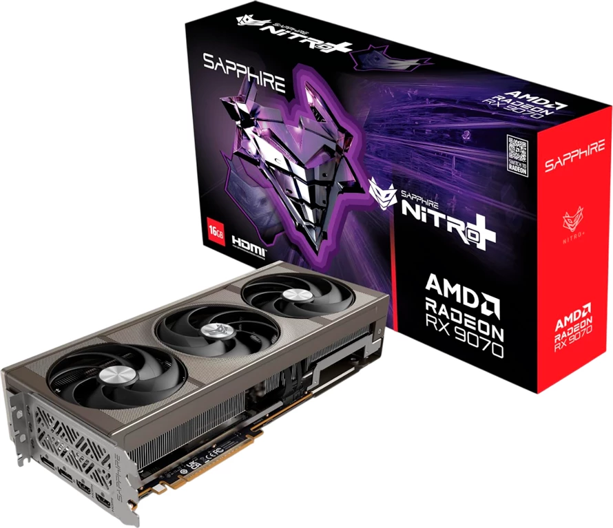 Kartel grafike SAPPHIRE NITRO+ AMD Radeon RX 9070 Gaming OC 16GB GDDR6, Dual HDMI / Dual DP