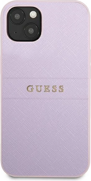 Mbështjellës Guess GUHCP13SPSASBPU për iPhone 13 mini, Saffiano, vjollcë
