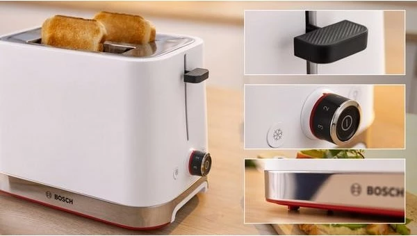 Toaster Bosch TAT4M221, 2 feta, 950 W, Bardhë
