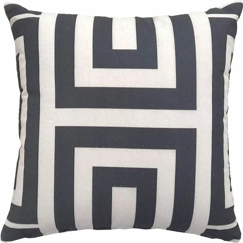 Jastëk dekorativ Keya, pambuk, poliester, 45x45cm, ngjyrë e zezë dhe e bardhë