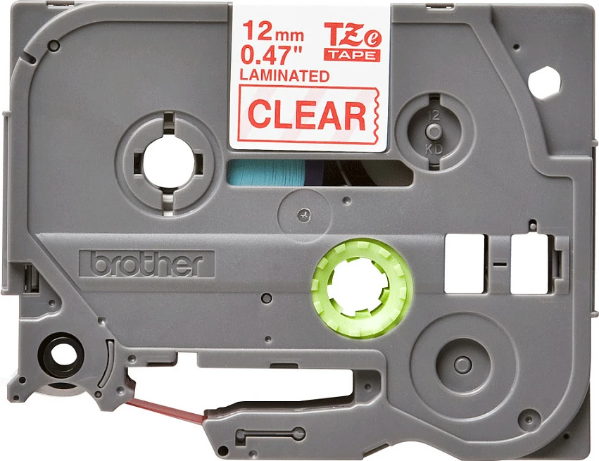 Shirit etikete Brother TZe-132, 12 mm x 8 m, i kuq në transparent