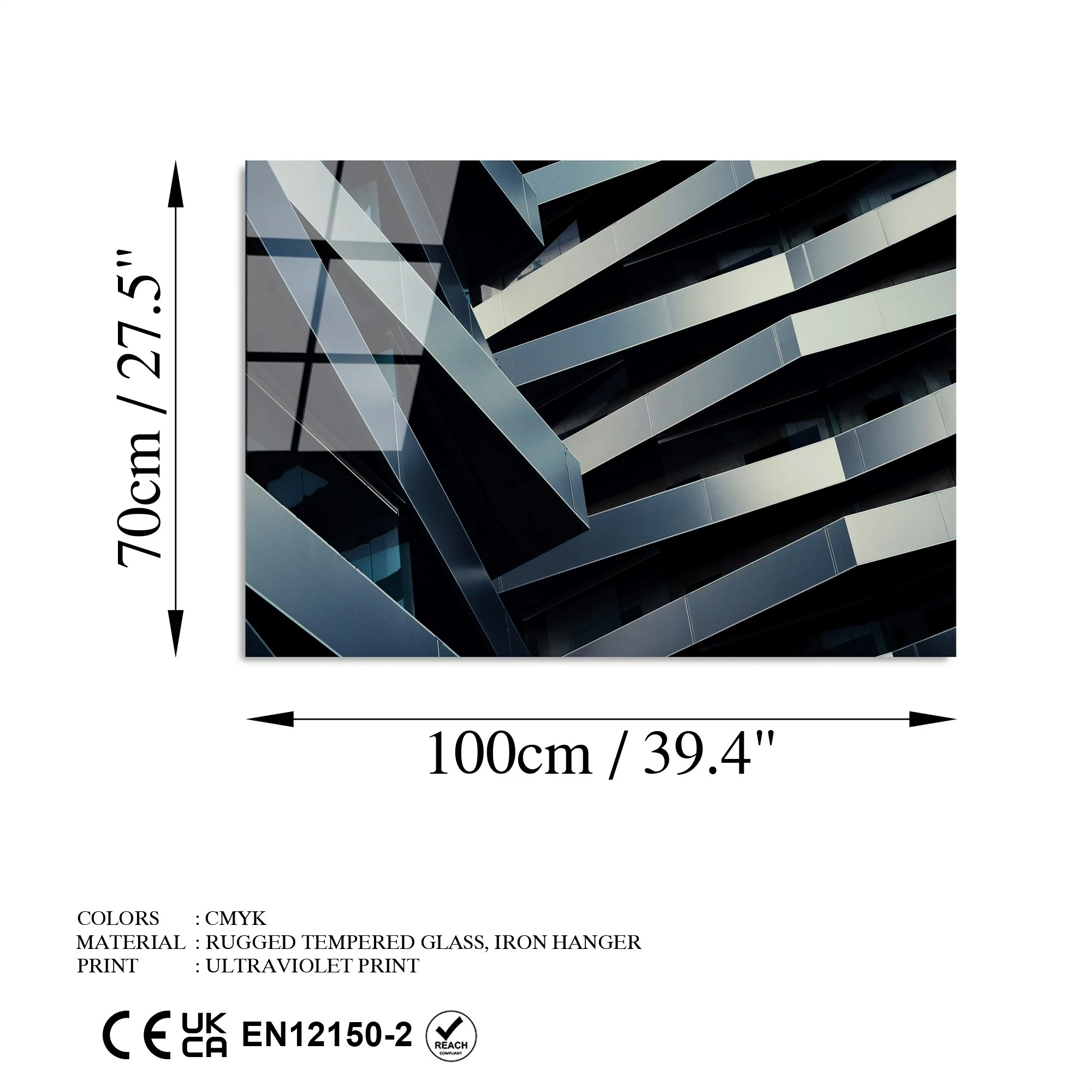 Pikturë dekorative prej xhami të temperuar, Wallity UV-048, 70x100cm