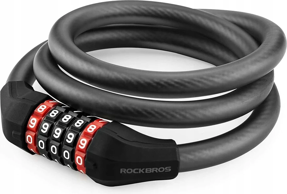 Bravë spirale për biçikletë Rockbros RKS507-1BK, 1.8 m, e zezë