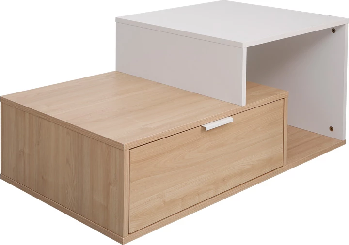 Tavolinë kafeje Vople, ngjyrë natyrale-e bardhë, 90x50x40cm