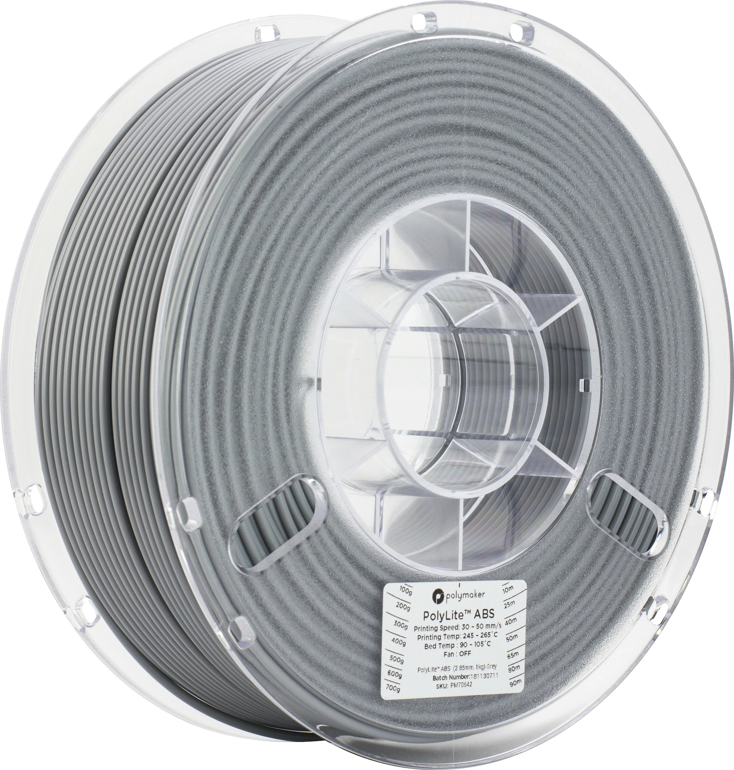 Filament ABS Polymaker PolyLite, 1.75mm, 1kg, Gri