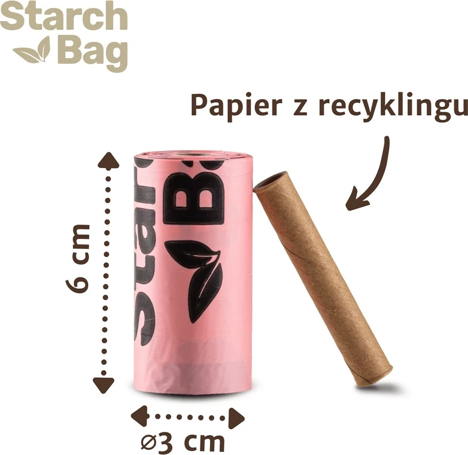 Qese kompostuese Starch Bag, 8x15 copë, Lila