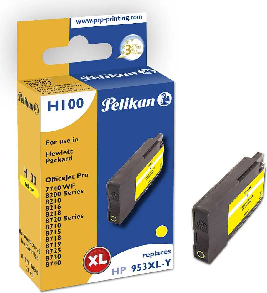 Kartush boje Pelikan HI 00, kompatibil me HP 953XL (F6U18AE), XL Yield, e verdhë