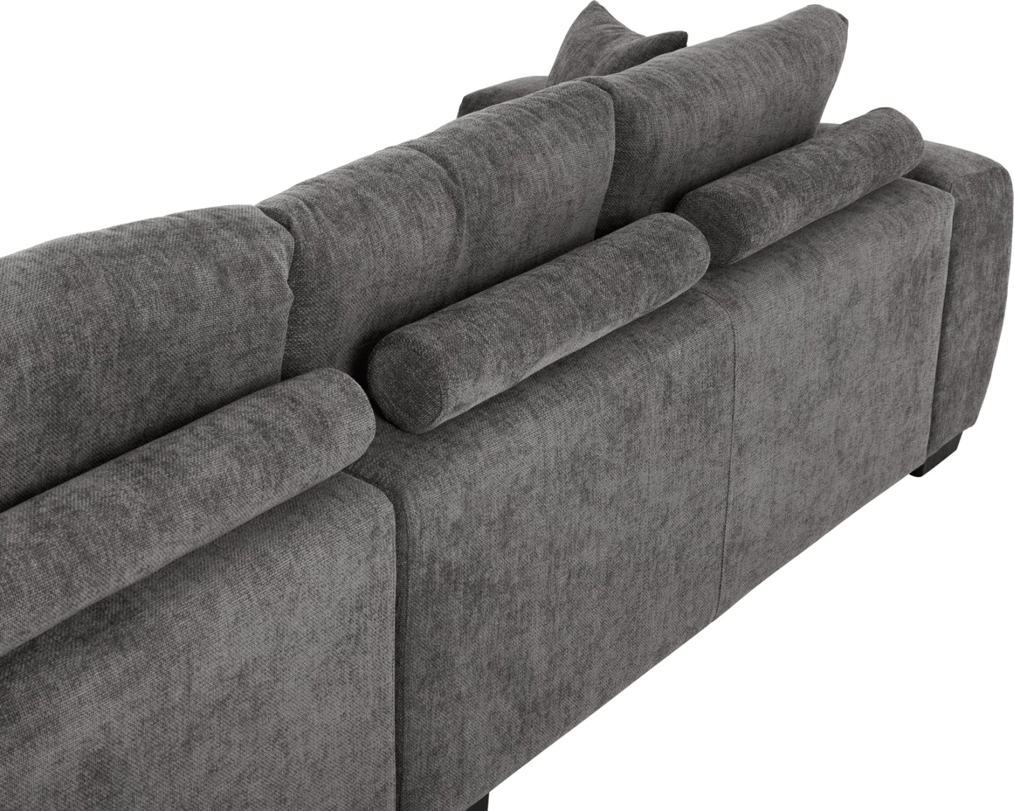 Këndi i divanit (djathtas) COVEN FH3266.03R, pëlhurë gri e errët, 298x102-208x85H cm